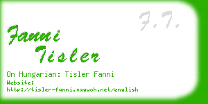 fanni tisler business card